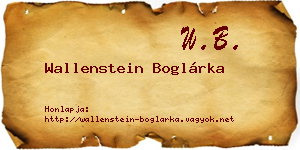 Wallenstein Boglárka névjegykártya